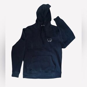 Ivory Ella Black Hoodie with Elephant Design